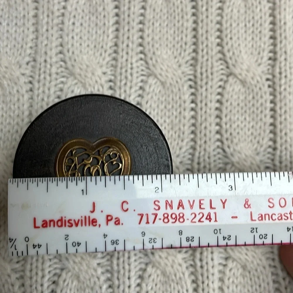 Wooden Trinket box with metal heart top. Measurement’s in pics. Jewelry rings - Picture 5 of 7